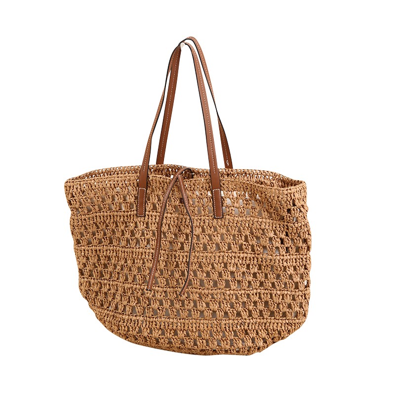 Large capacity openwork woven bag