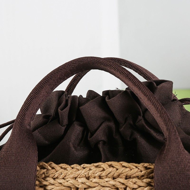 European and American solid color woven bags