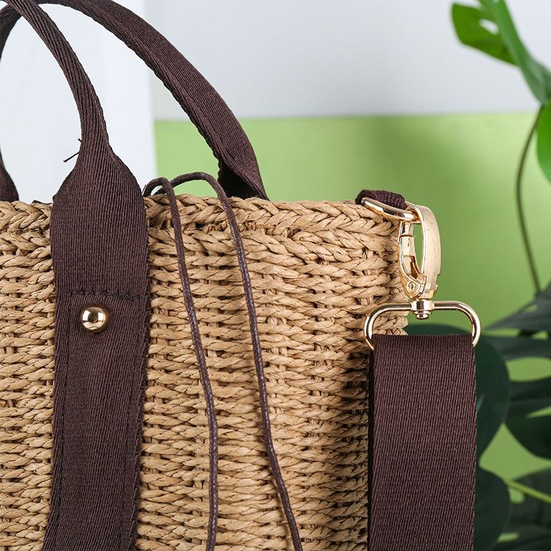 European and American solid color woven bags