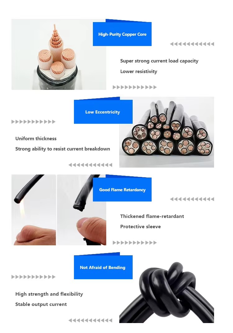 f03 Fire-Resistant Pure Copper PVC Power Cable for Railway Station and industrial Construction