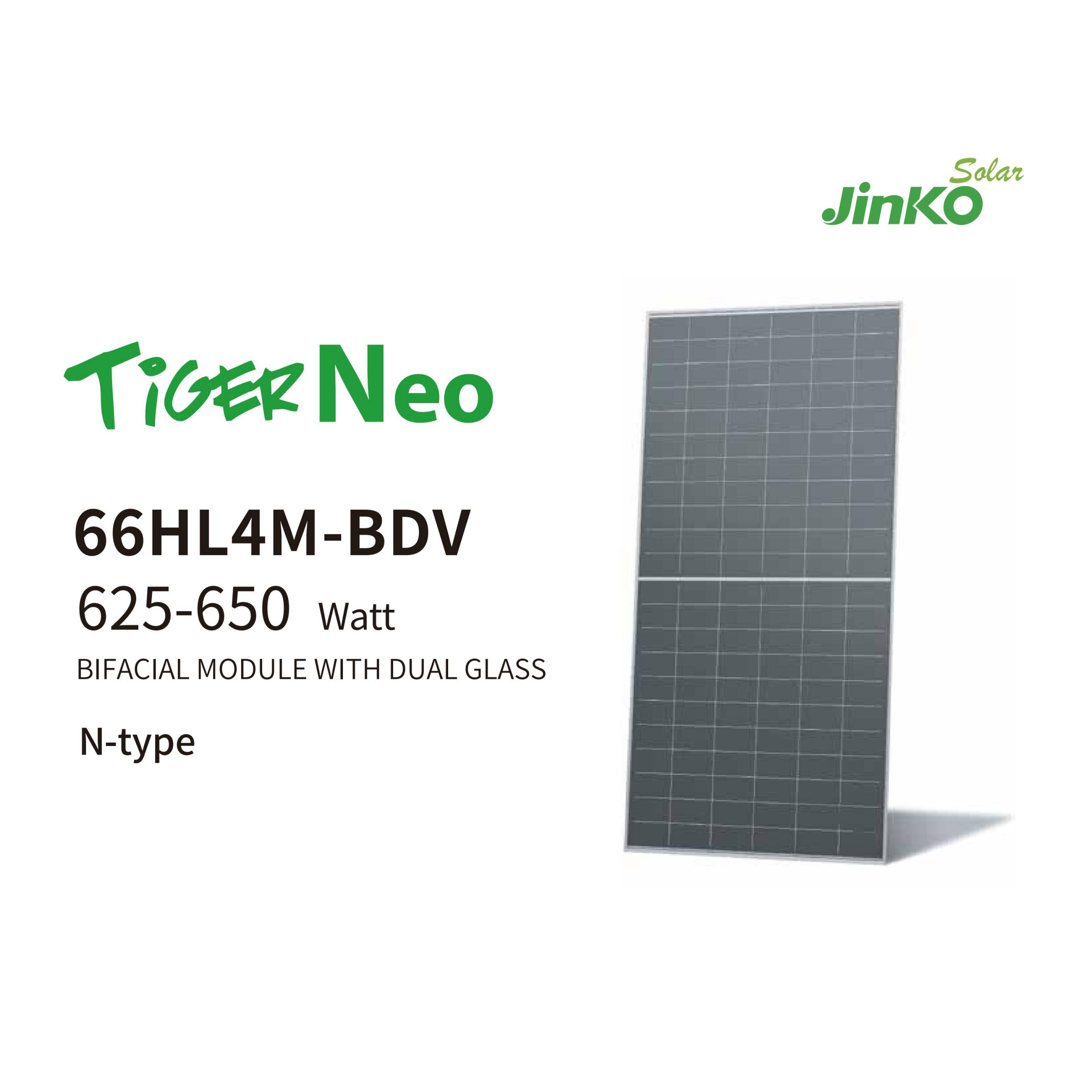 TiGER Neo 66HL4M-BDV 625-650 watt BIFACIAL MODULE WITH DUAL GLASS