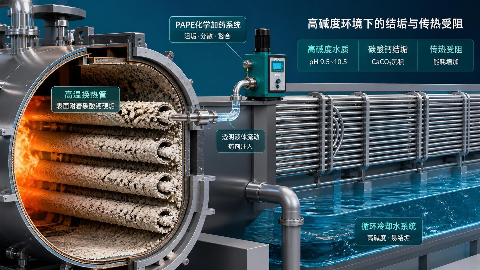 What causes PAPE to lose effectiveness in high alkalinity boiler systems?