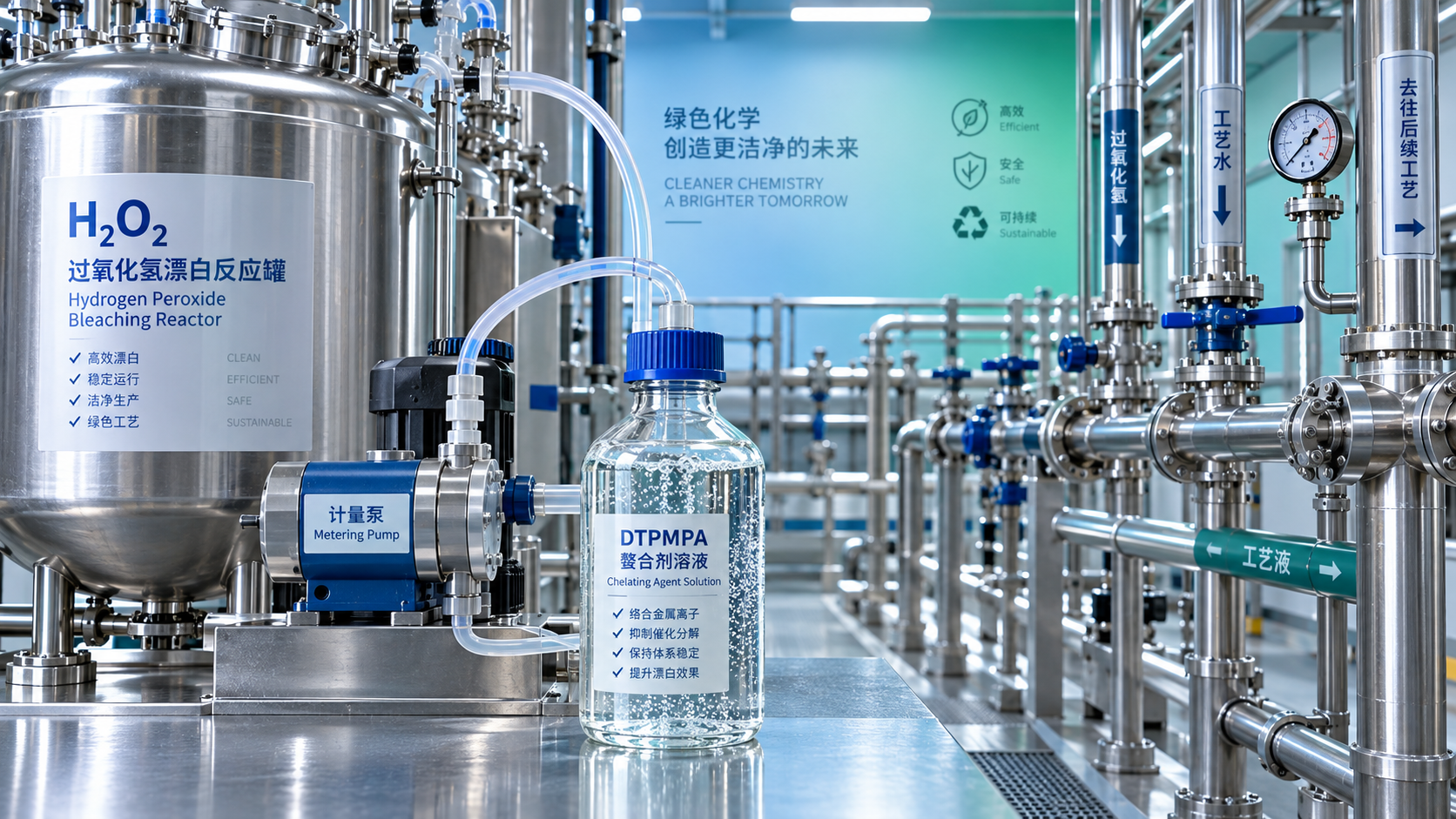 Can DTPMPA CAS 15827-60-8 stabilize peroxide bleaching systems?