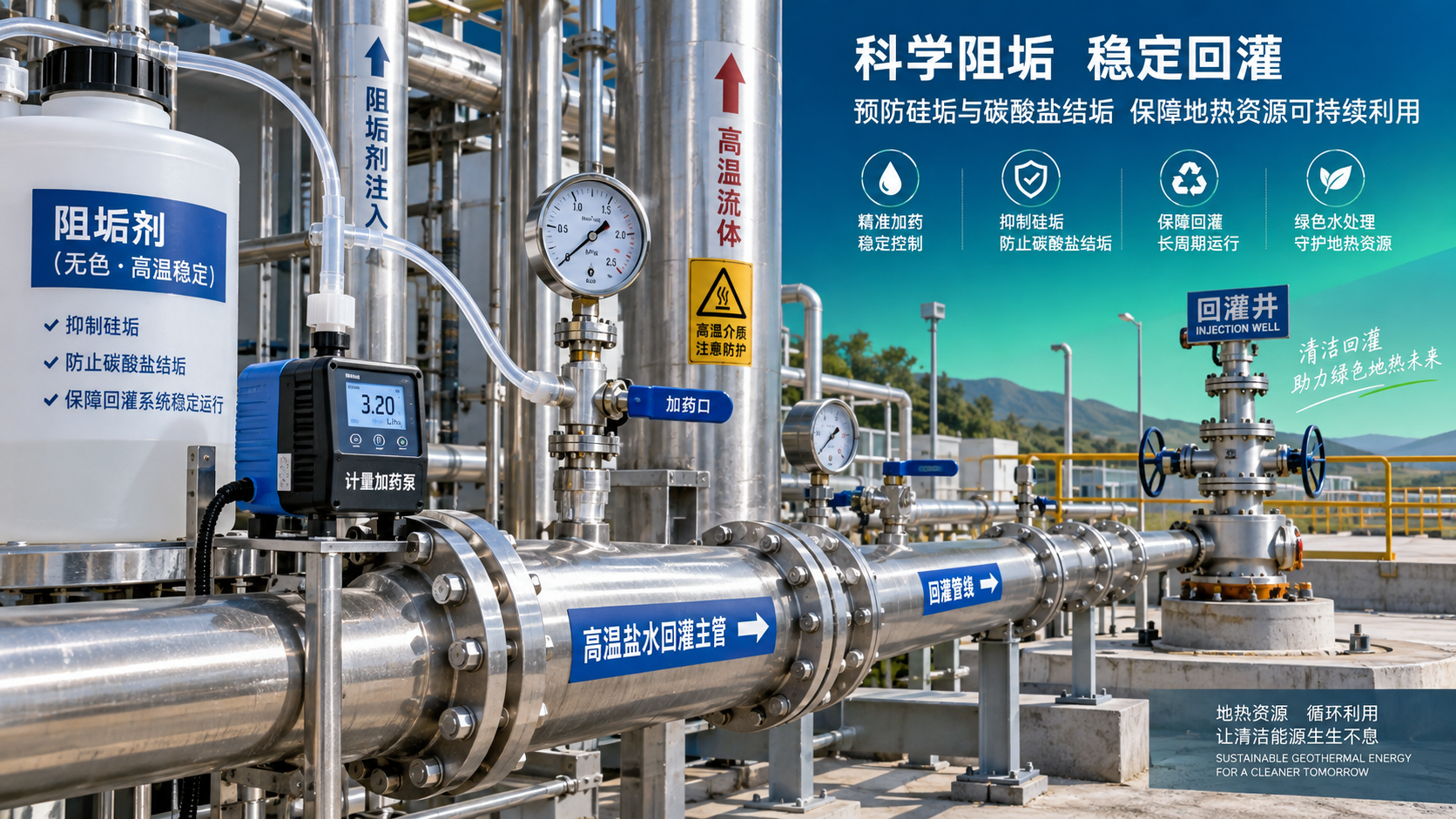 متى تكون هناك حاجة إلى مثبط التكلس لمياه الطاقة الحرارية الجوفية قبل إعادة الحقن