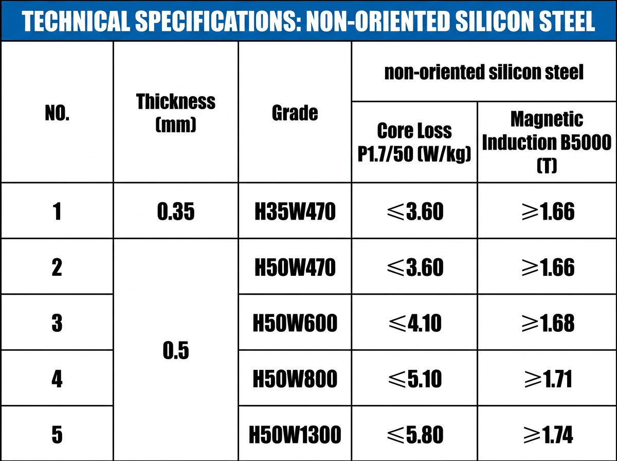 B35A250 Non-Oriented Silicon Steel for EV IE5 Motor | Cold Rolled | 0.35mm Extreme Low Loss 2.5 | Welding | Top Grade