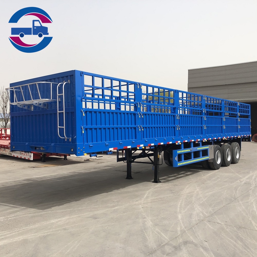 Semi-remorque à ridelles de 60 tonnes pour le transport de marchandises