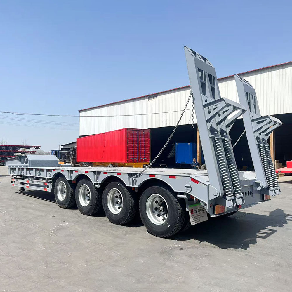 مقطورة منخفضة 4 محاور بسعة 100 طن