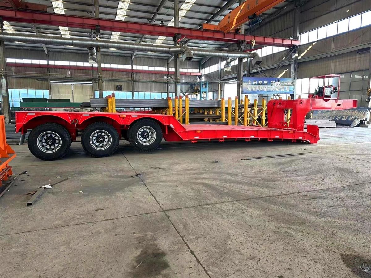 e0990461fae742556fcaf190b37c7f4 مقطورة منخفضة ذات عنق إوز قابل للإزالة، 3 محاور