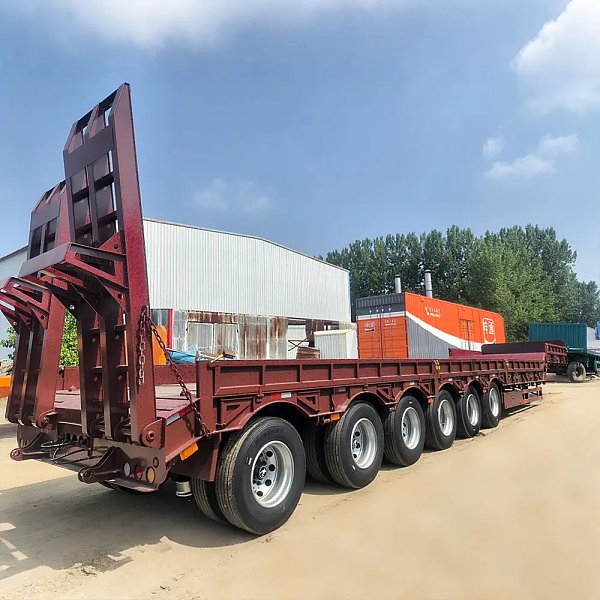 Semi-remorque surbaissée à 6 essieux et 120 tonnes Semi-remorque surbaissée à 6 essieux et 120 tonnes
