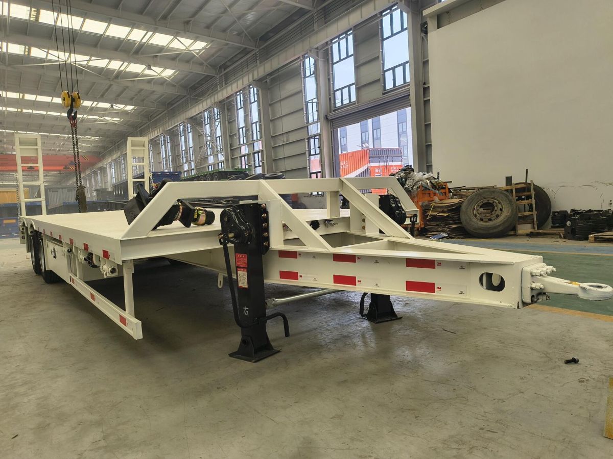 2 Axle Full Drawbar Flatbed Trailer with Ladder 2 Axle Full Drawbar Flatbed Trailer with Ladder