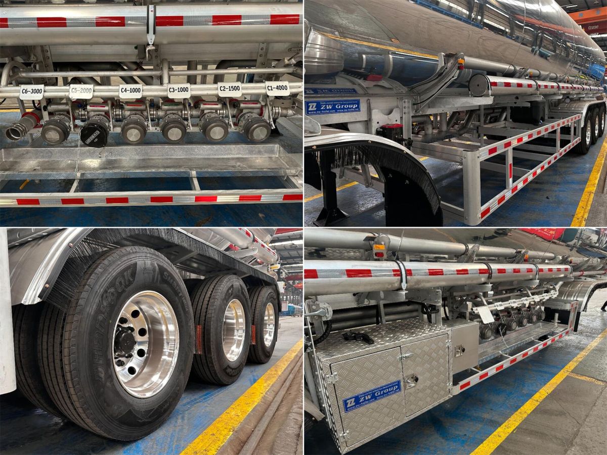 Mirror-Polished Aluminum Alloy Fuel Tank Semi Trailer (6) Mirror-Polished Aluminum Alloy Fuel Tank Semi Trailer (6)