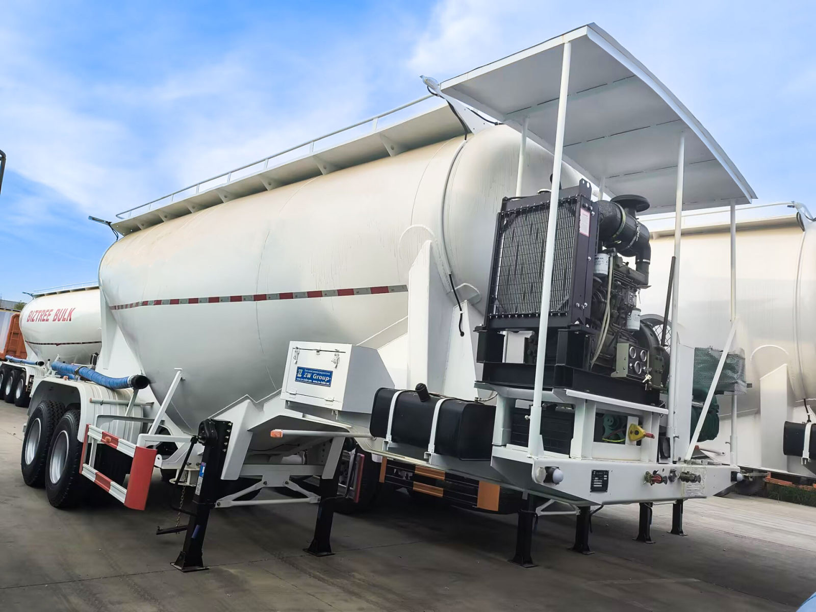 Reboque-tanque para cimento a granel seco de 25CBM com 2 eixos