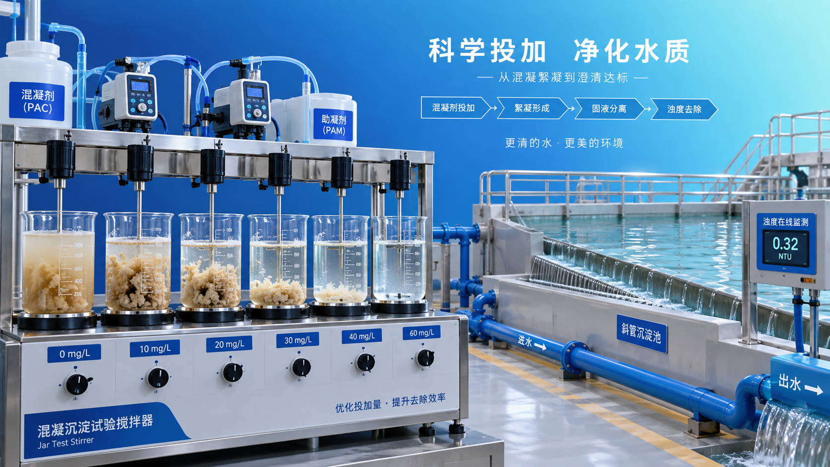 How to optimize water treatment coagulant dosage for turbidity removal