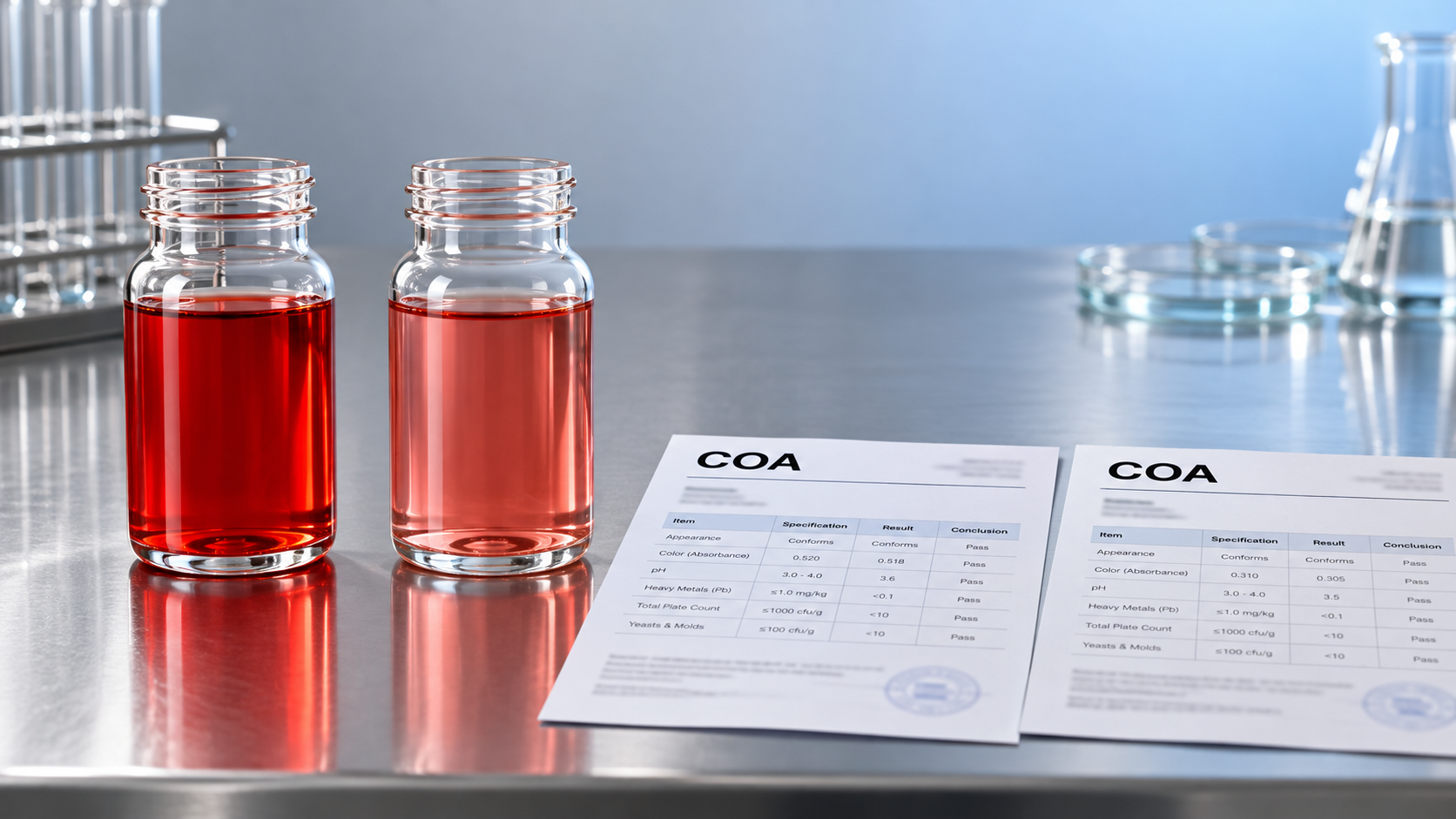 Can Matching COAs Guarantee Consistent Food Colorant Performance? Can Matching COAs Guarantee Consistent Food Colorant Performance?