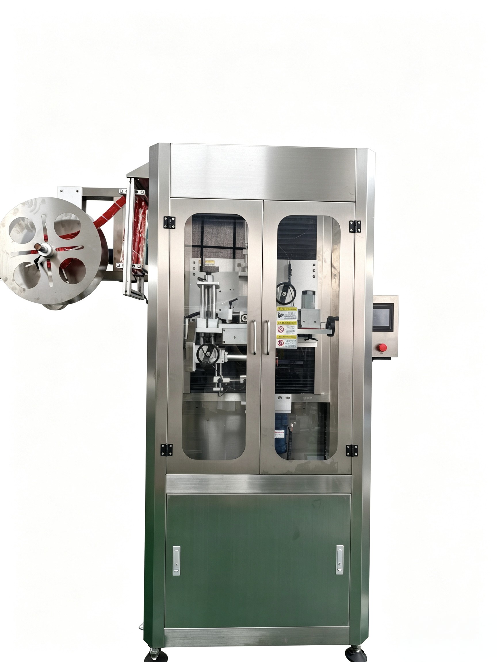 Sleeve and shrink labeling machine