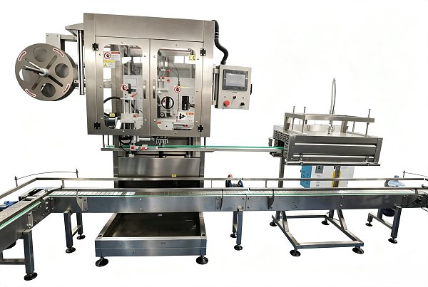 Sleeve And Shrink Labeling Machine For 5 Gallon Cap