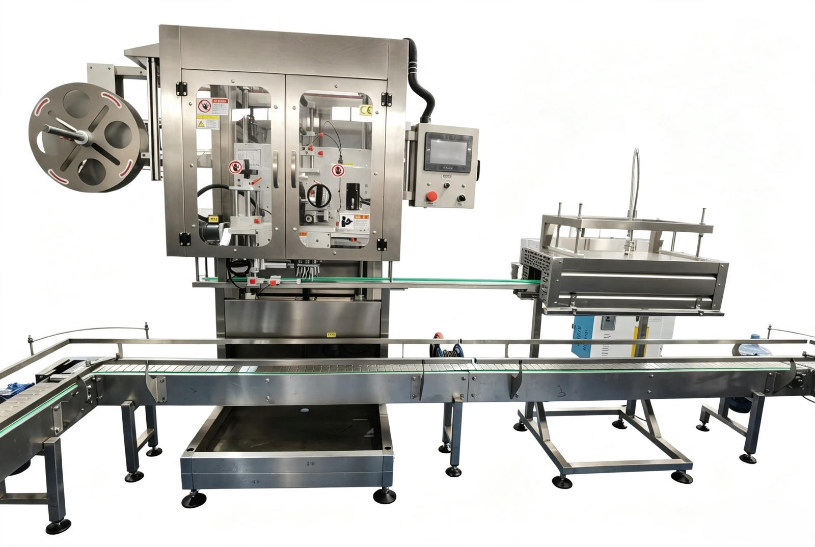 Sleeve And Shrink Labeling Machine For 5 Gallon Cap