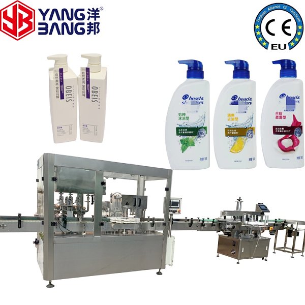 Machine de remplissage haute précision YB-J4 à 4 têtes, volume de 1 000 ml, pour gels douche, sauces, crèmes cosmétiques et produits de soins quotidiens