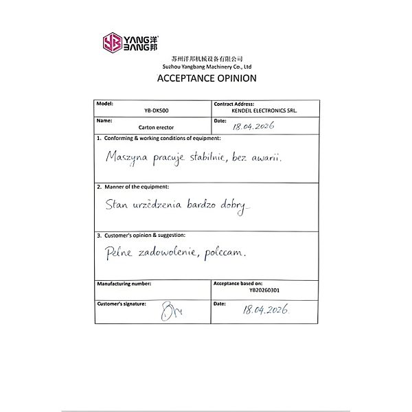 Commentaires d’acceptation des clients de Yangbang