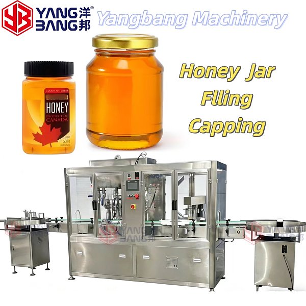 Ligne de production entièrement automatique de remplissage et de bouchage pour produits en bouteille et en conserve tels que le miel, la confiture de fruits et la sauce