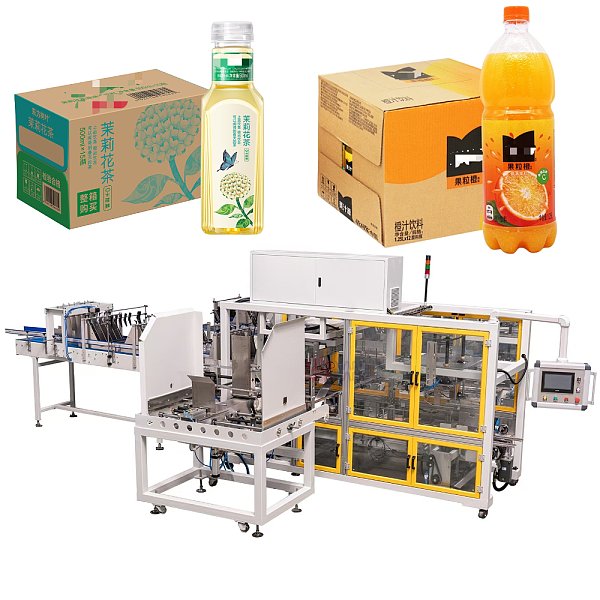 Encaisseuse automatique monobloc à grande vitesse YB-YZX avec commande PLC, formeuse-encaisseuse de cartons wrap-around pour bouteilles