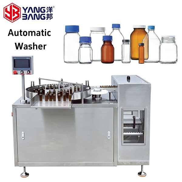 Équipement de lavage de bouteilles en verre et de flacons YB-ZX100 entièrement automatique à performances stables, lavage à l’eau et au gaz personnalisable