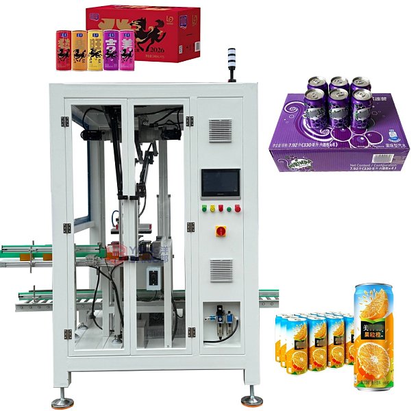 YB-ZX1300-2 Machine robotisée automatique de mise en carton, chargeur de cartons, pour bouteilles et canettes de boissons, usage d’emballage industriel