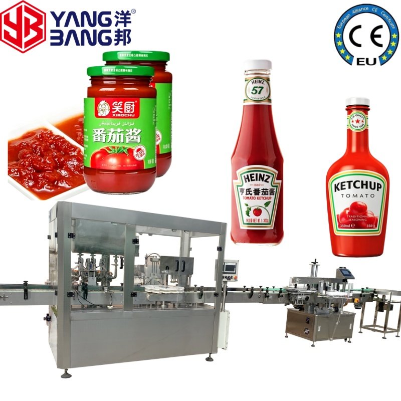 YB-J4B Máquina automática de llenado de productos viscosos de 4 cabezales, con bomba de émbolo de alta precisión, para el envasado de mantequilla de cacahuete, salsa de chile y mermelada de tomate