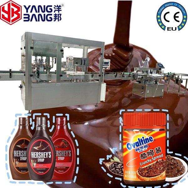 YB-J4B Máquina llenadora de pasta de chocolate de 4 cabezales, con estructura avanzada para el llenado de productos de salsa espesa, crema y pasta