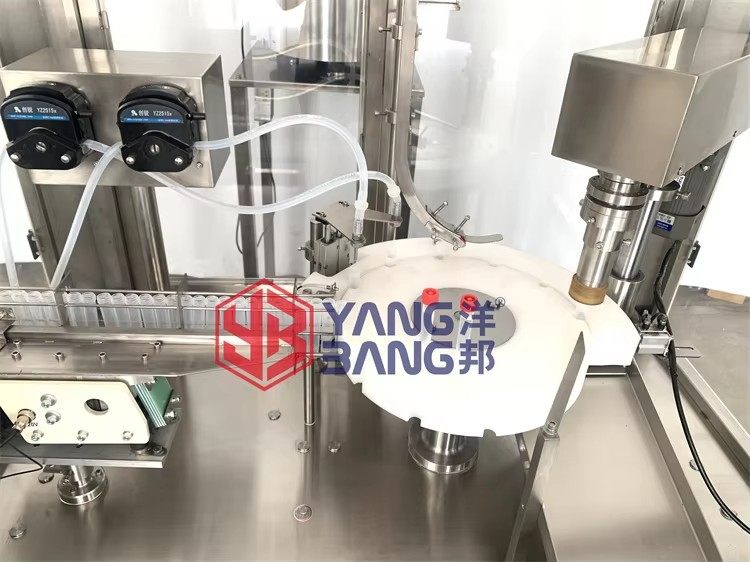 Línea inteligente de pesaje de esmalte de uñas en gel YB-Y2, máquina semiautomática multifunción de llenado de polvo y líquidos en botellas de vidrio con 2 cabezales, de alta precisión