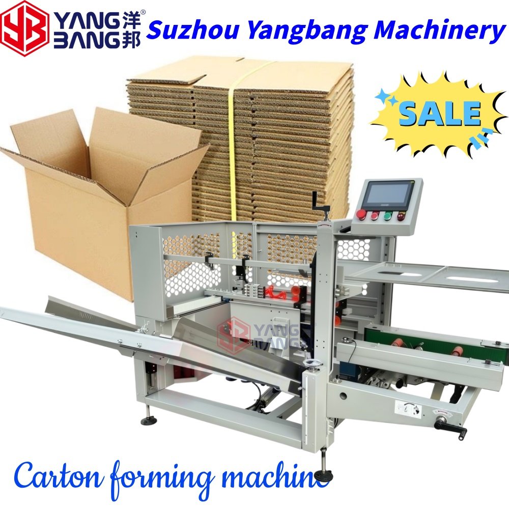 Formadora automática de cajas de cartón YB-DK500 de alta producción y alta resistencia, equipada con ruedas, de funcionamiento continuo y fácil operación
