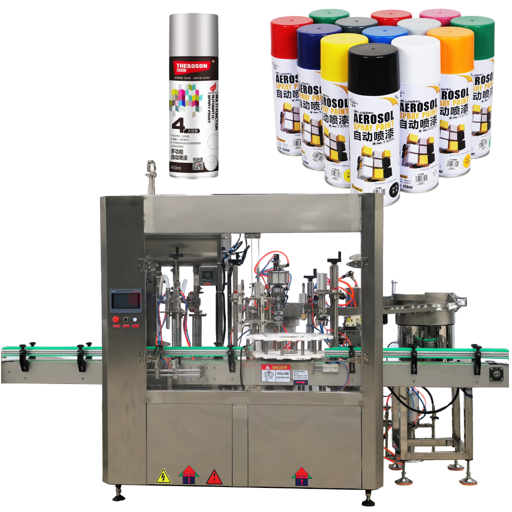 Máquina llenadora y selladora totalmente automática de pintura en aerosol para latas de aerosol de alta eficiencia YB-QW2