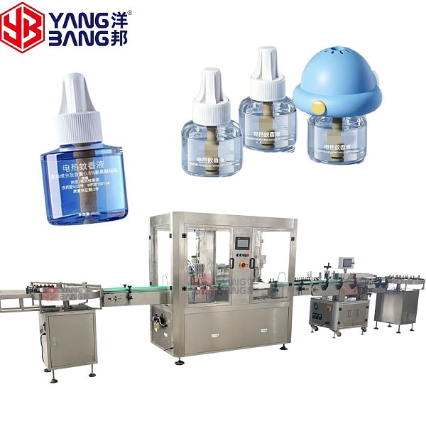 Llenadora totalmente automática de líquido repelente de mosquitos YB-YG4 con múltiples boquillas y alta eficiencia de producción