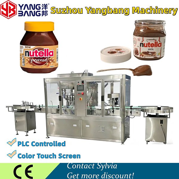 Proveedor y fabricante de llenadoras completamente automáticas de salsa Nutella, salsa de chocolate y mantequilla de cacahuete YB-J4B