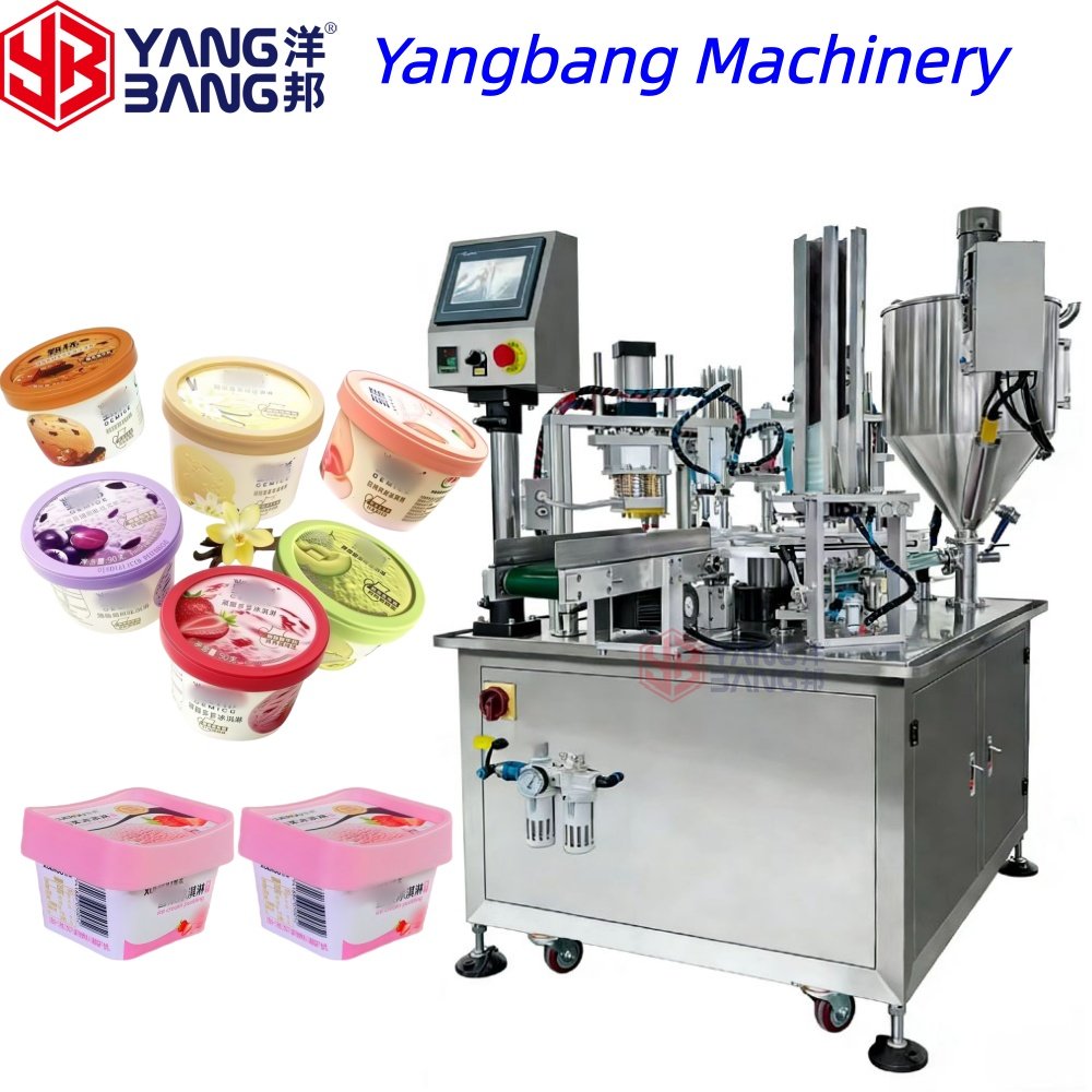 Máquina llenadora rotativa automática de alta velocidad YB-FBJ2, de gran venta, para helado envasado en vasos