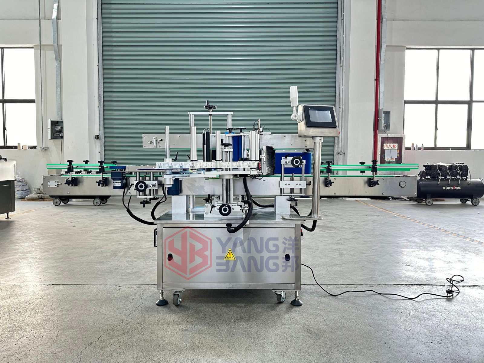 YB-ST60 Etiquetadora automática de alta velocidad de doble cara para botellas cuadradas, línea de etiquetado con adhesivos para productos cosméticos y de cuidado del hogar