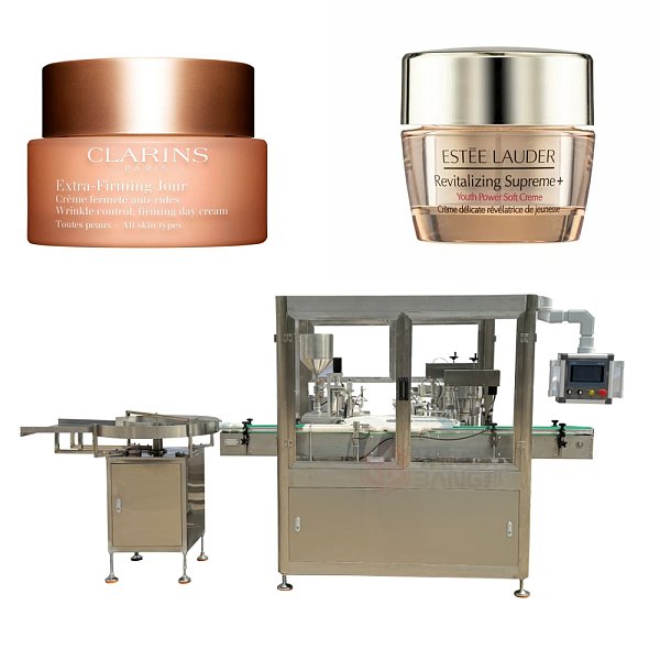 Máquina automática de llenado de crema facial de un cabezal YB-J1B para tarros y botellas, llenadora de pistón precisa para lociones cosméticas
