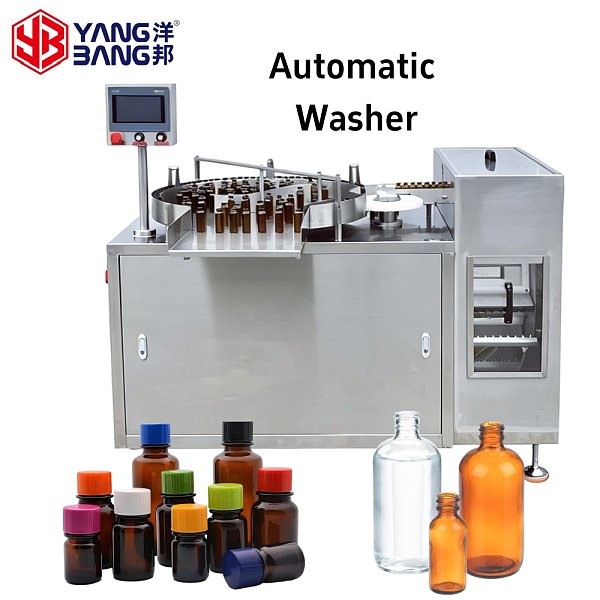 Lavadora automática de botellas de vidrio YB-ZX100 para aplicaciones industriales, de alta limpieza, conectable con horno de esterilización