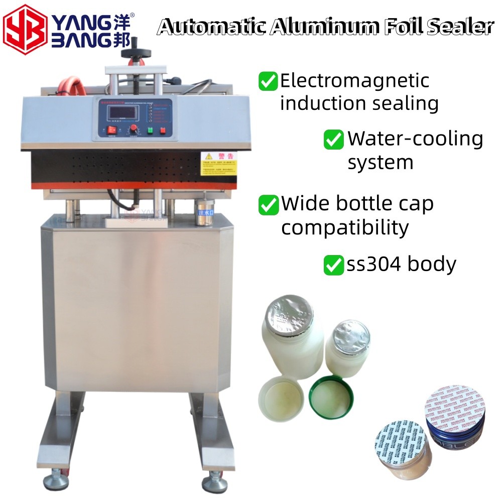 Selladora de papel de aluminio para botellas de plástico YB-LF70 Selladora de papel de aluminio para botellas, totalmente automática y de alta precisión, de acero inoxidable, utilizada en líneas de producción