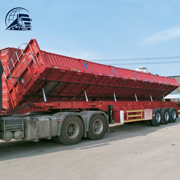 3/4 Axle Drop Side Wall Dump Tipper Semi-Trailer