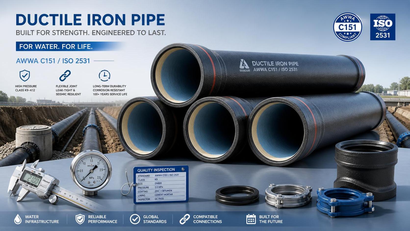 Ductile Iron Pipes: Key AWWA and ISO Requirements for Municipal Water Projects