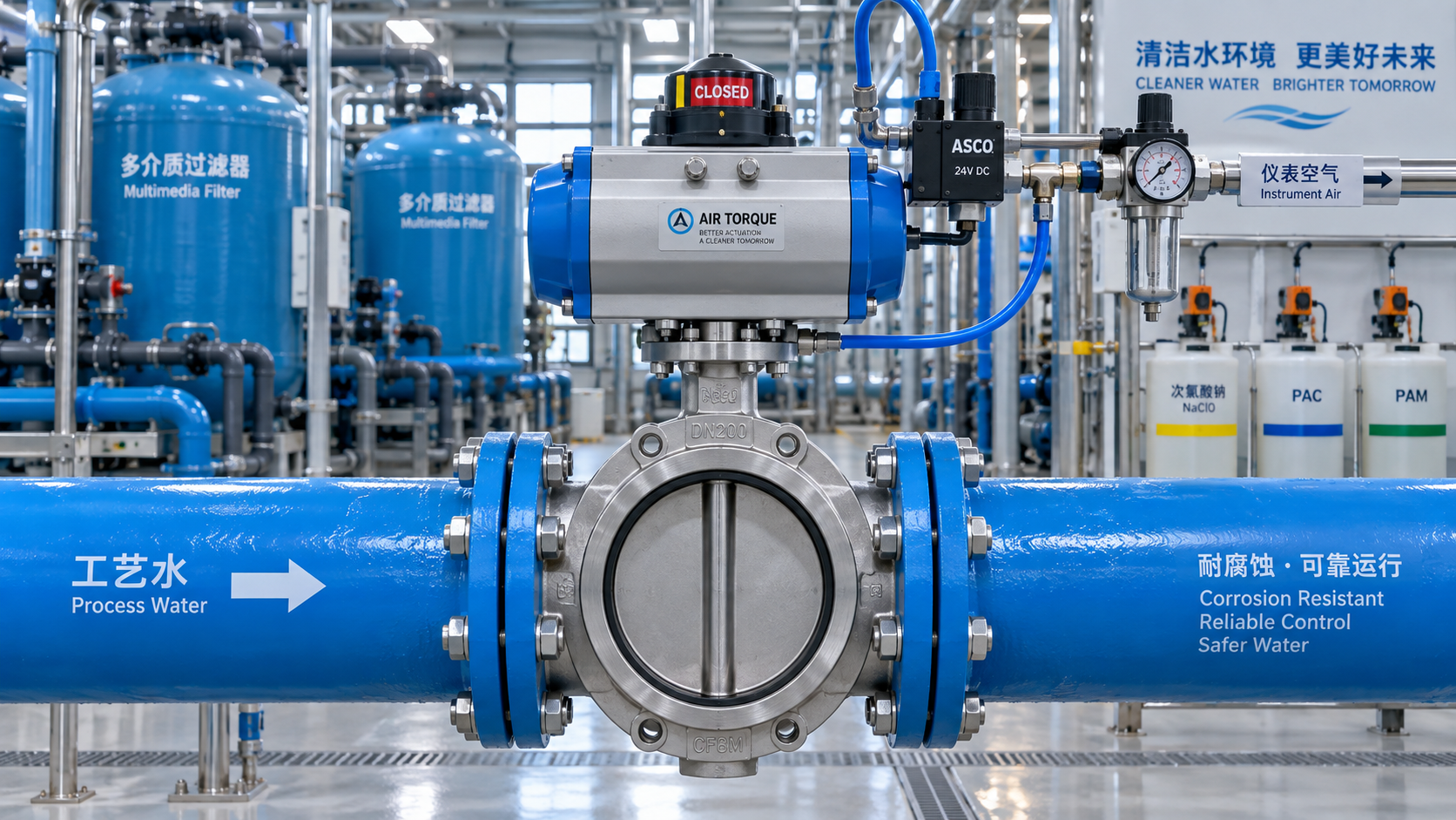 Selecting Pneumatic Actuator Valves for Water Treatment: Fail-Safe and Media Factors