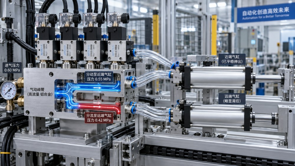 Why Pneumatic Manifolds Cause Uneven Actuation—and How to Correct Pressure Drop Why Pneumatic Manifolds Cause Uneven Actuation—and How to Correct Pressure Drop