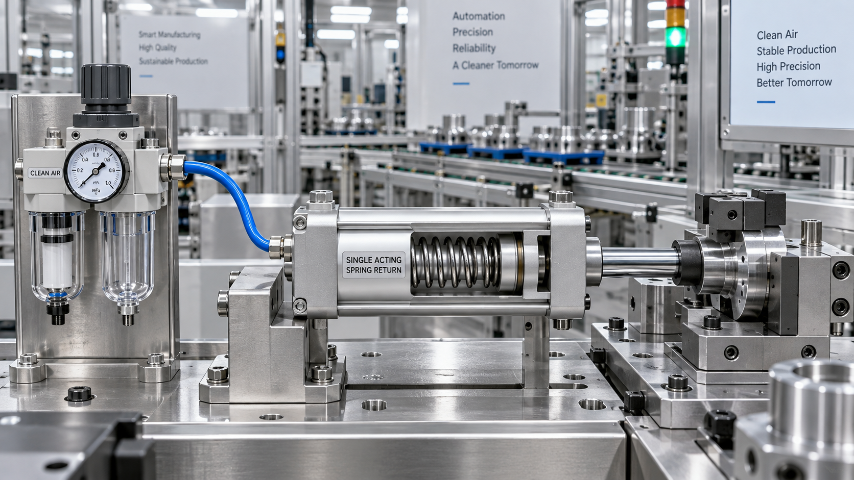 Single-Acting Pneumatic Cylinders: When Spring Return Fits the Job