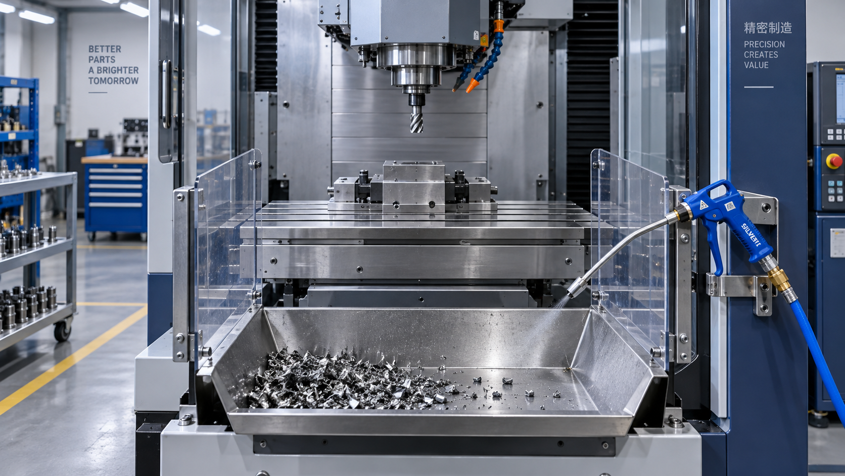 Using Industrial Air Blow Guns to Clear Chips Without Spreading Debris