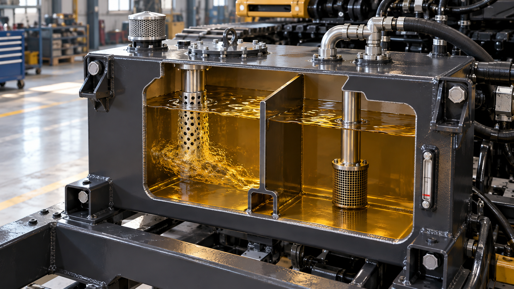 Custom Hydraulic Reservoirs: Layout Solutions to Reduce Aeration in Mobile Equipment