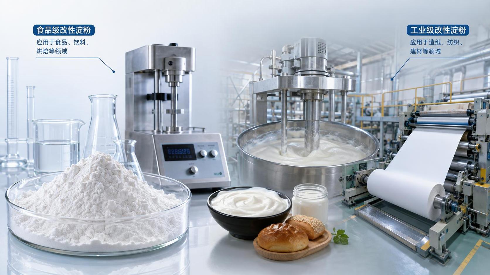 ¿En qué se diferencian el almidón modificado apto para uso alimentario y el industrial?