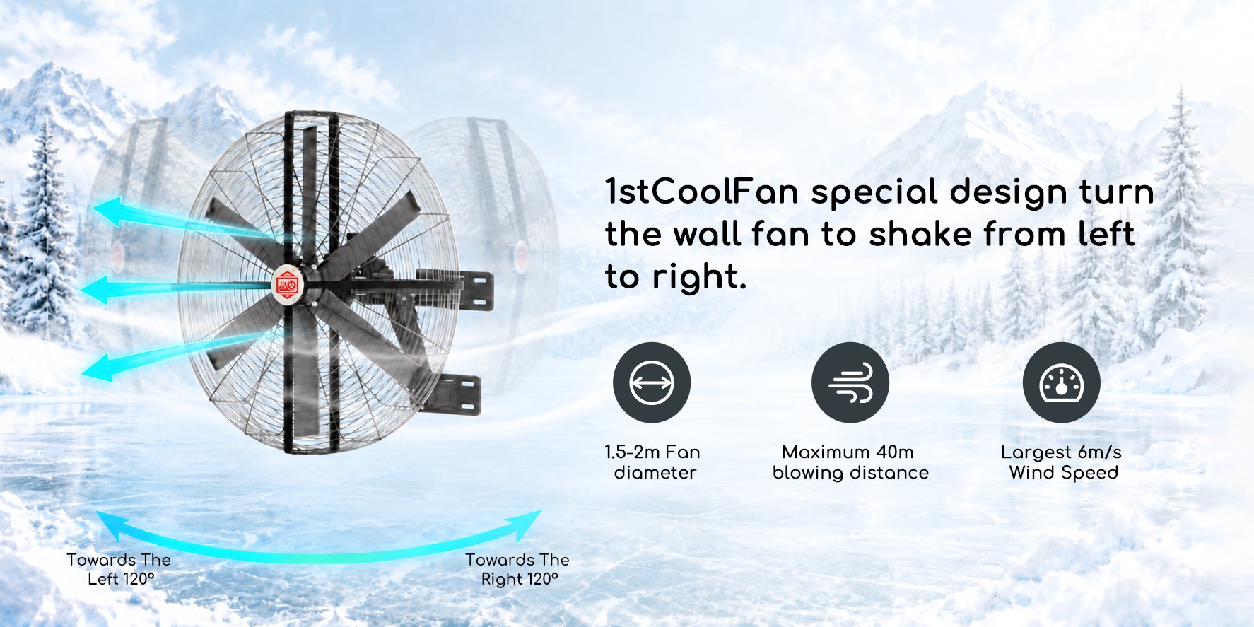1stCoolFan WALL HVLS Fan-Provide You Large Scale Cooling Solution! 1stCoolFan WALL HVLS Fan-Provide You Large Scale Cooling Solution!