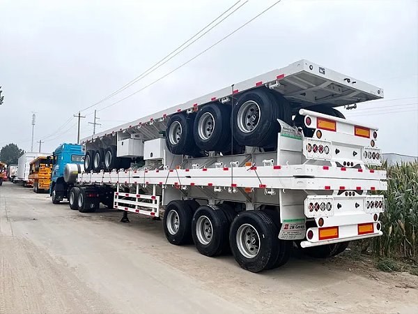 Semirremolque plataforma para contenedores de 40 pies y 50 toneladas Semirremolque plataforma para contenedores de 40 pies y 50 toneladas