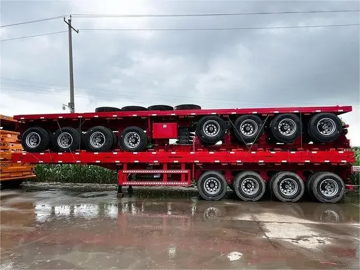 Semirremolque portacontenedores de plataforma plana de 4 ejes